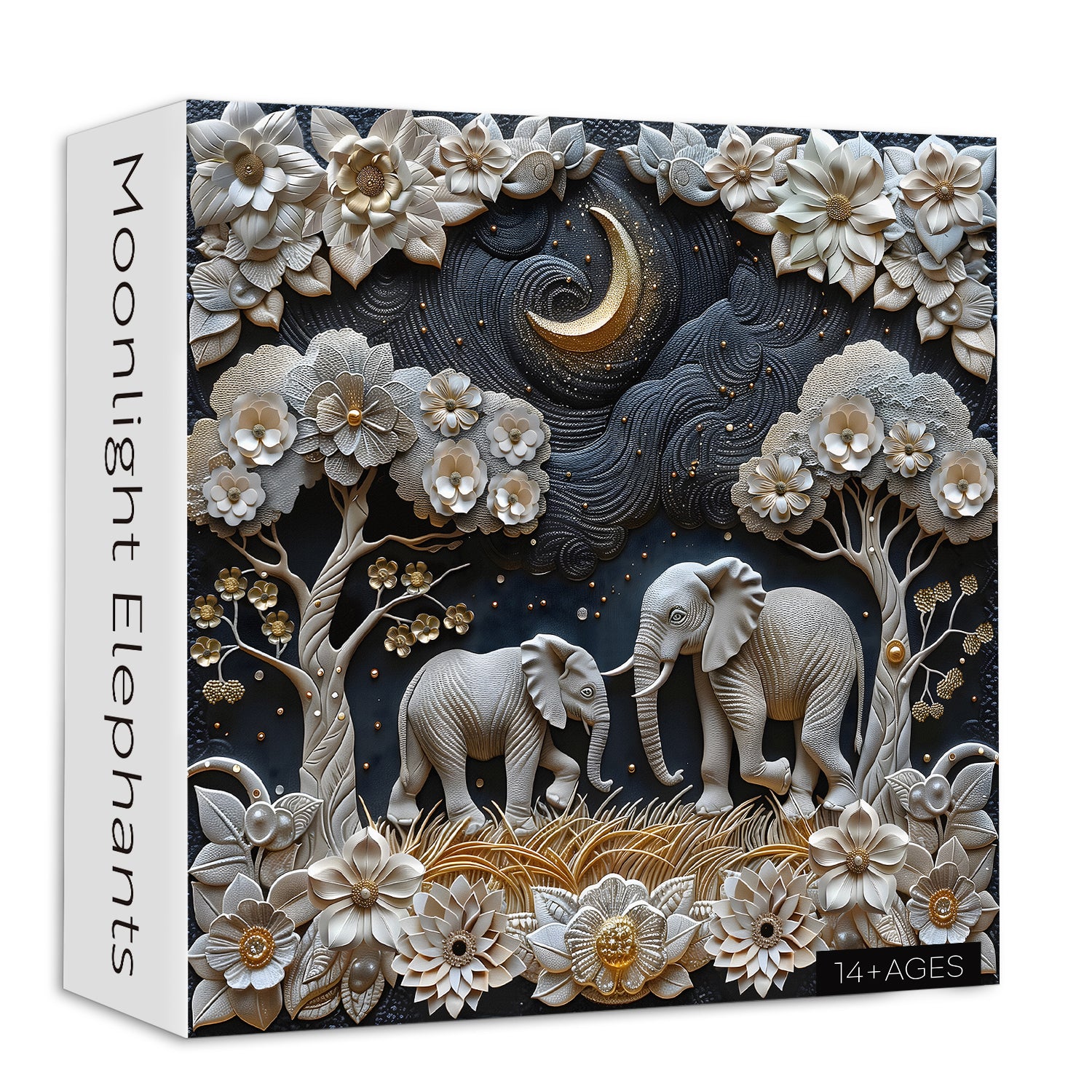 Moonlight Elephants Jigsaw Puzzle 1000 Pieces