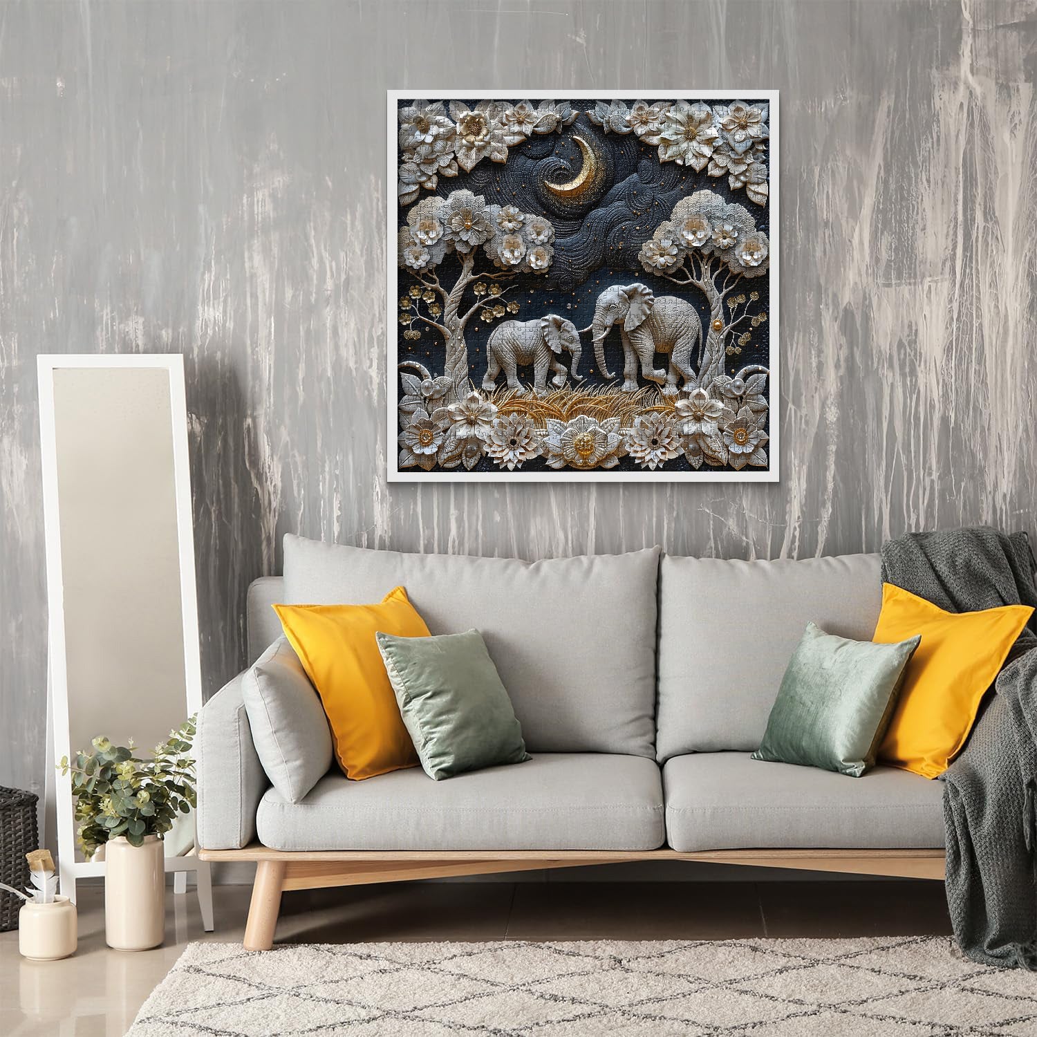 Moonlight Elephants Jigsaw Puzzle 1000 Pieces