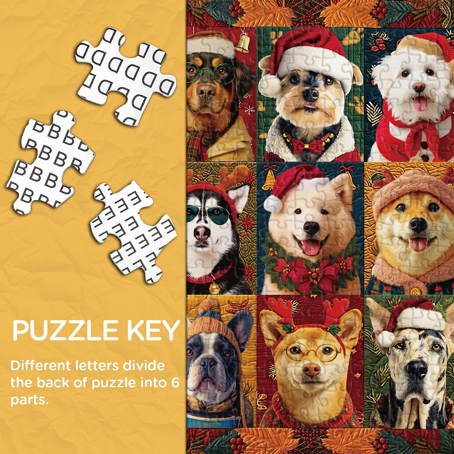 Christmas Dogs Jigsaw Puzzle 1000 Piece