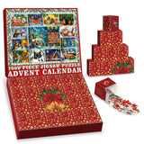 Weihnachtskatzen Briefmarken Advent Kalender Puzzle 1000 Stück