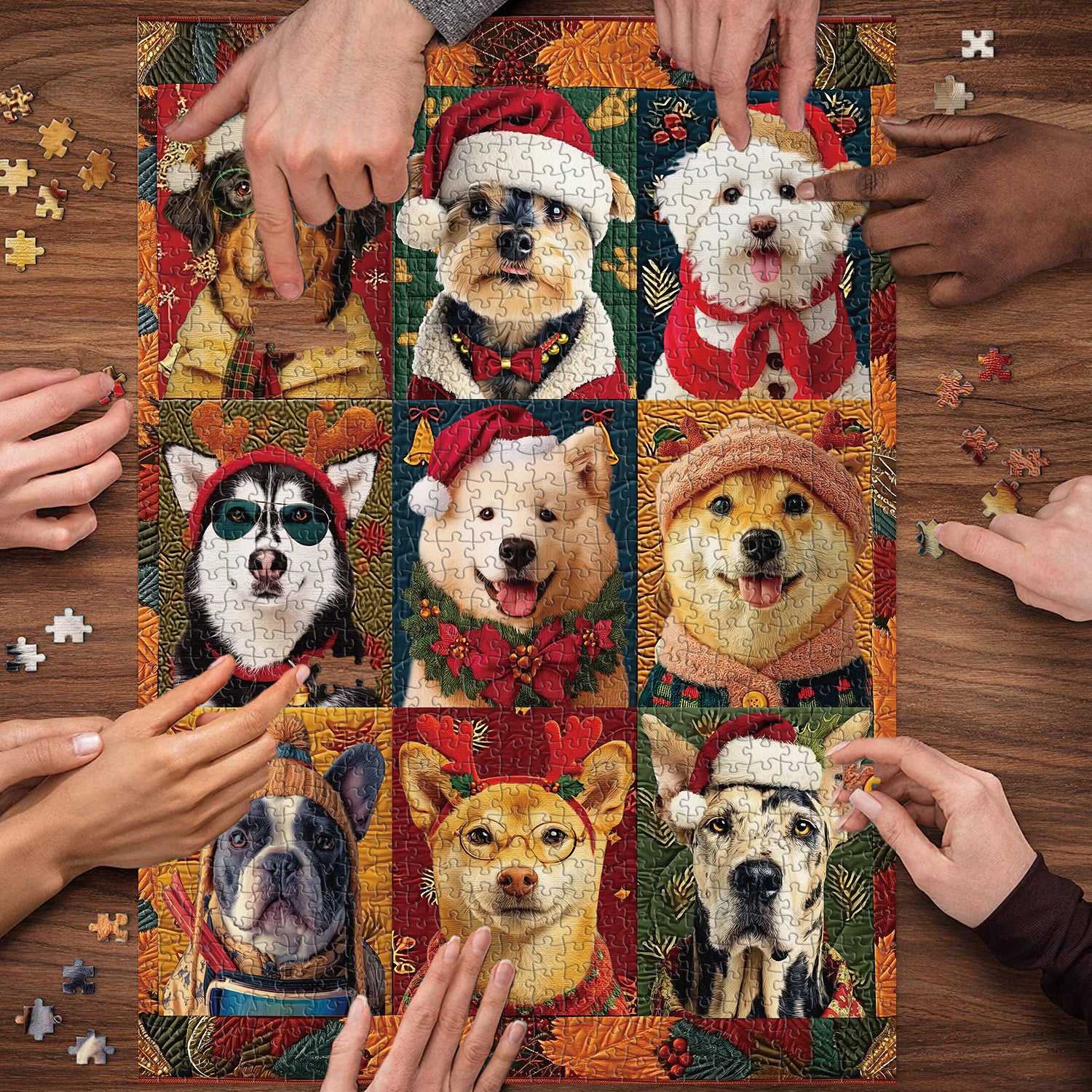 Christmas Dogs Jigsaw Puzzle 1000 Piece