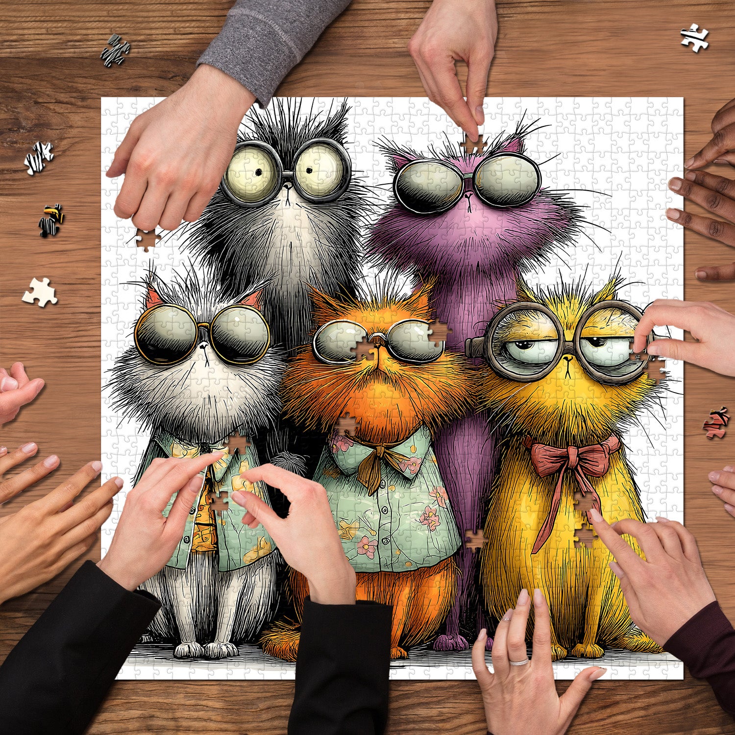 Cool Cat Squad Jigsaw Puzzle 1000 Pieces