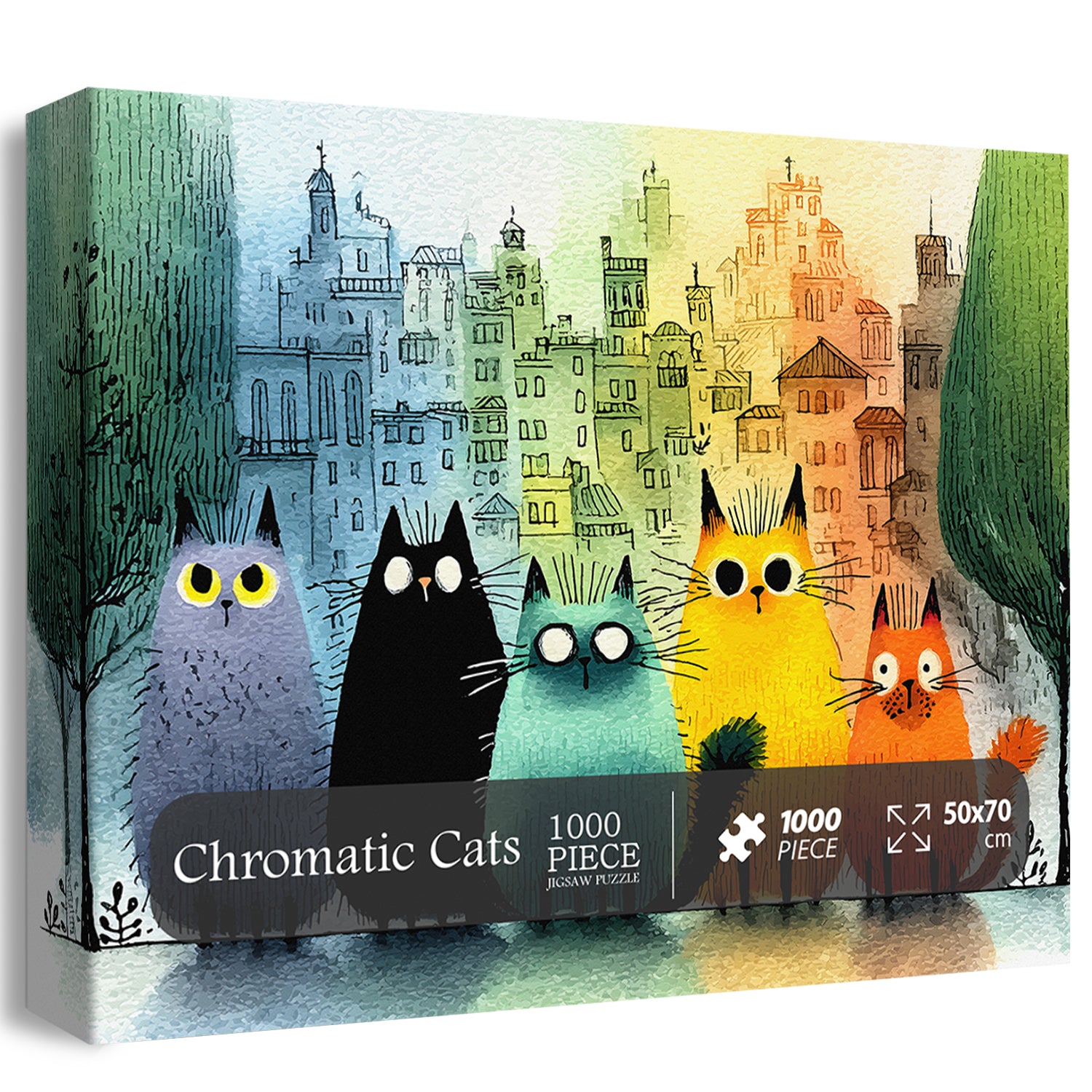 Chromatic Cats Jigsaw Puzzle 1000 Pieces