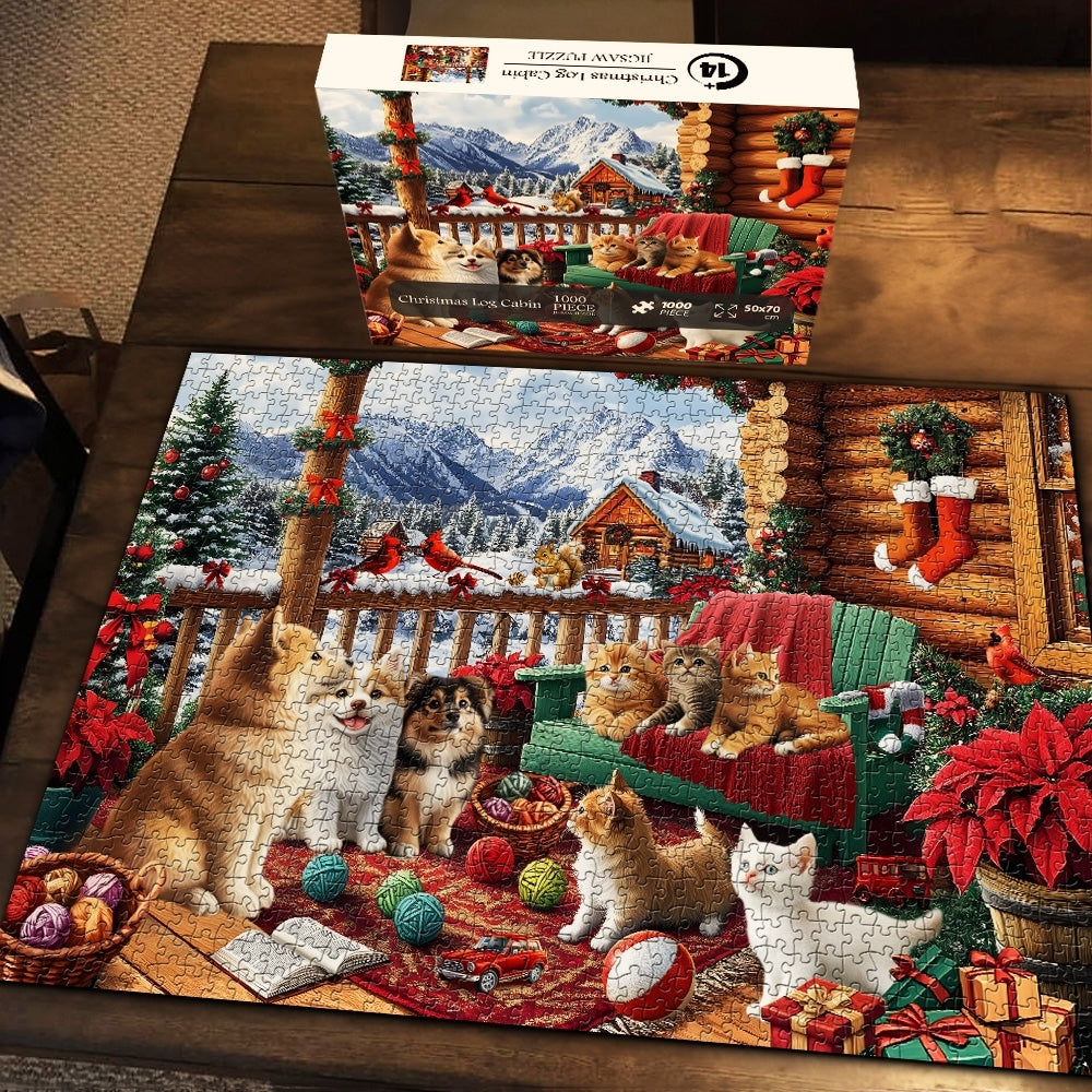 Christmas Log Cabin Jigsaw Puzzle 1000 Pieces