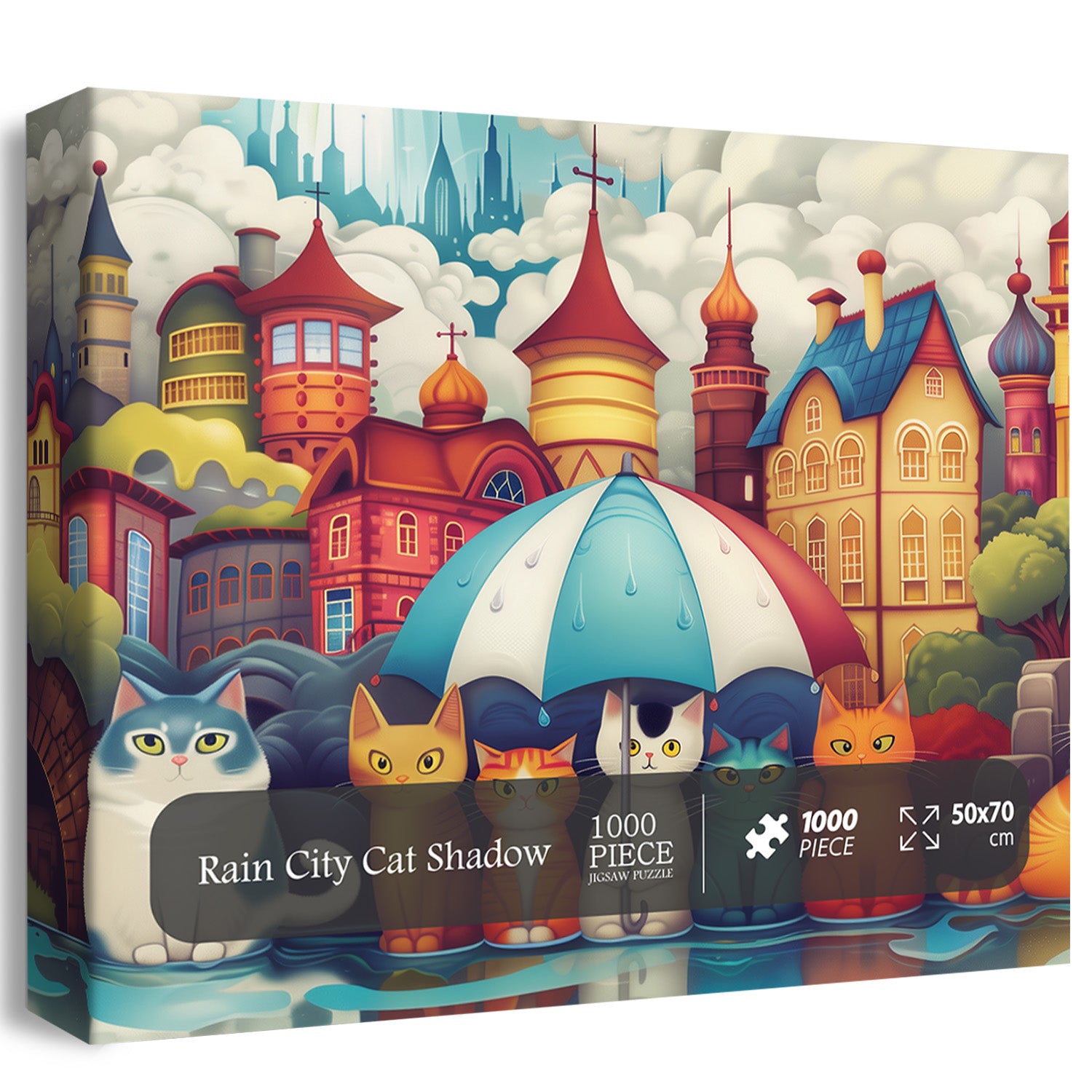 Rain City Cat Shadow Jigsaw Puzzle 1000 Pieces