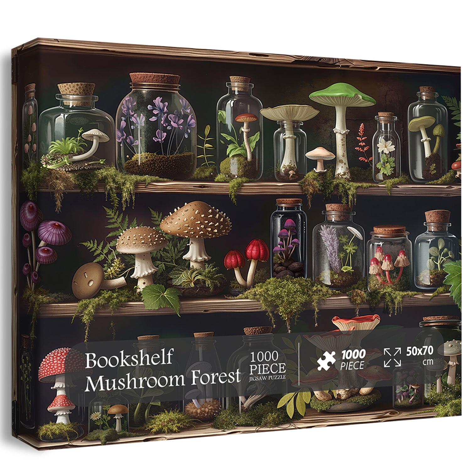 Bookshelf Mushroom Forest Jigsaw Puzzle 1000 Pieces