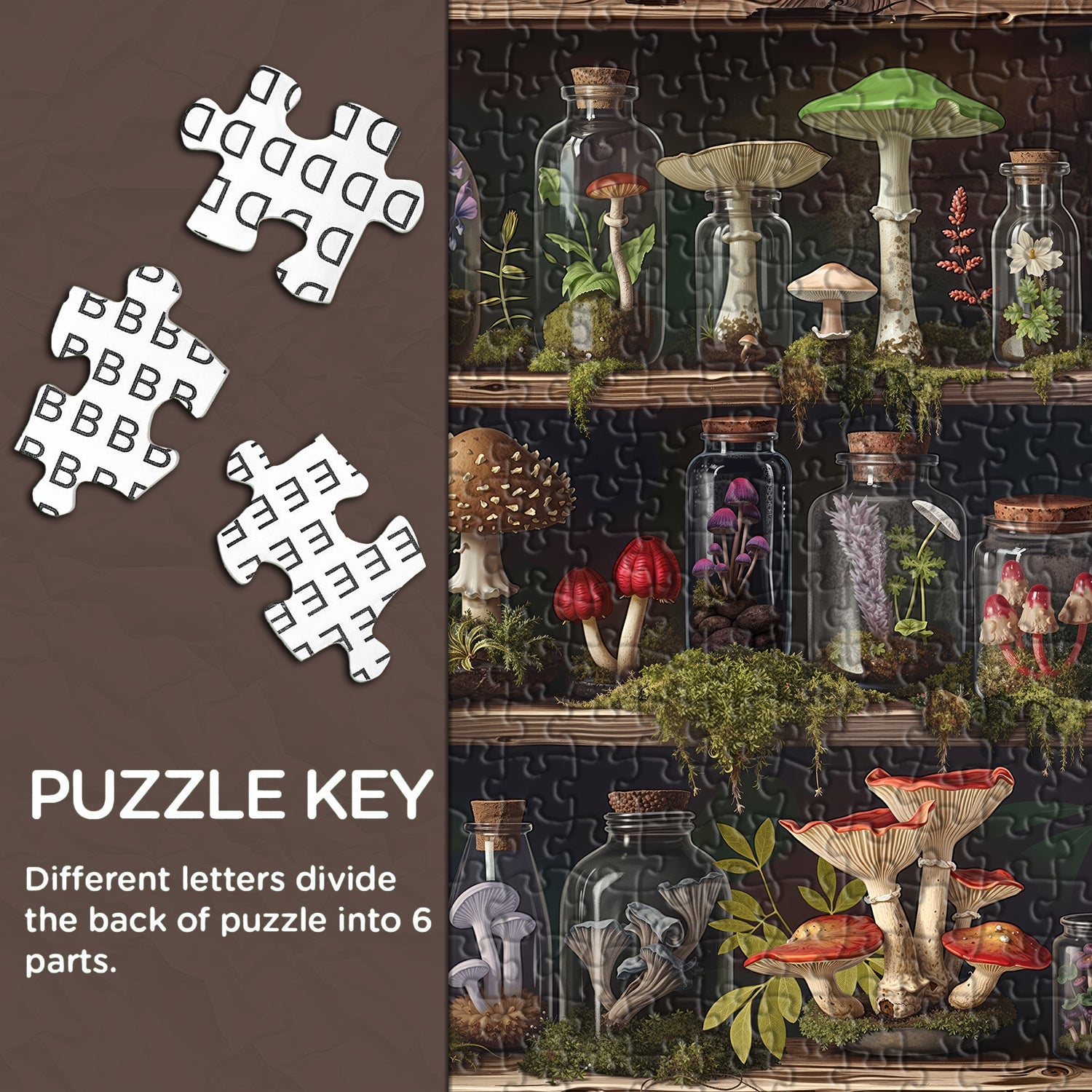 Bookshelf Mushroom Forest Jigsaw Puzzle 1000 Pieces