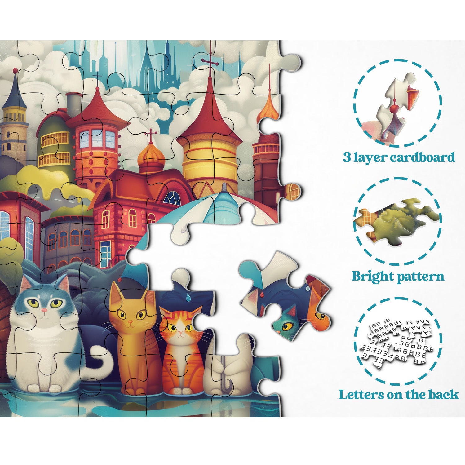 Rain City Cat Shadow Jigsaw Puzzle 1000 Pieces