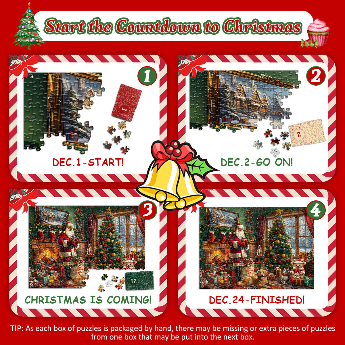 Weihnachtshaus Adventskalender Puzzle 1000 Stücke