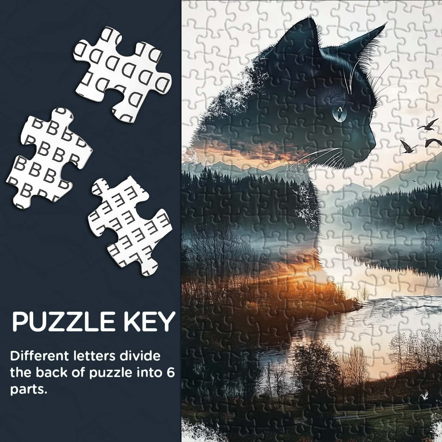 Ink cat scene Jigsaw Puzzle 1000 Pieces