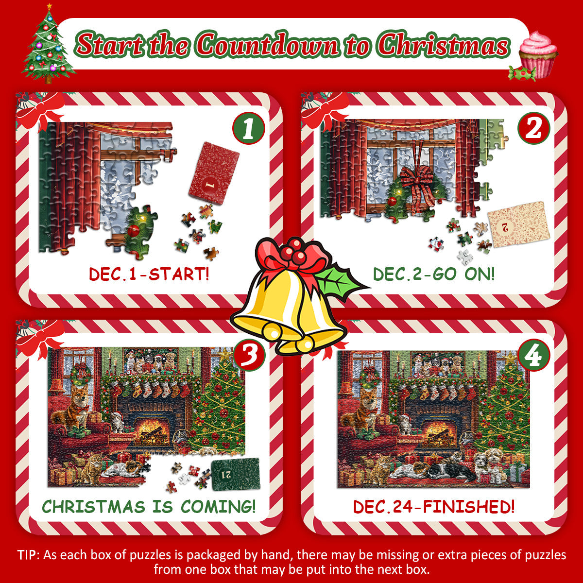 Cozy Christmas Advent Kalender Jigsaw Puzzle 1000 stuks