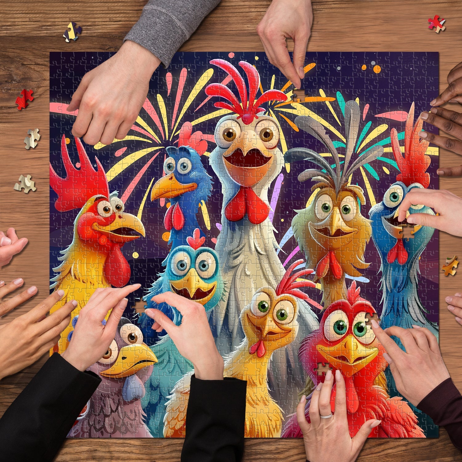 Happy Chicken Jigsaw Puzzle 1000 stuks