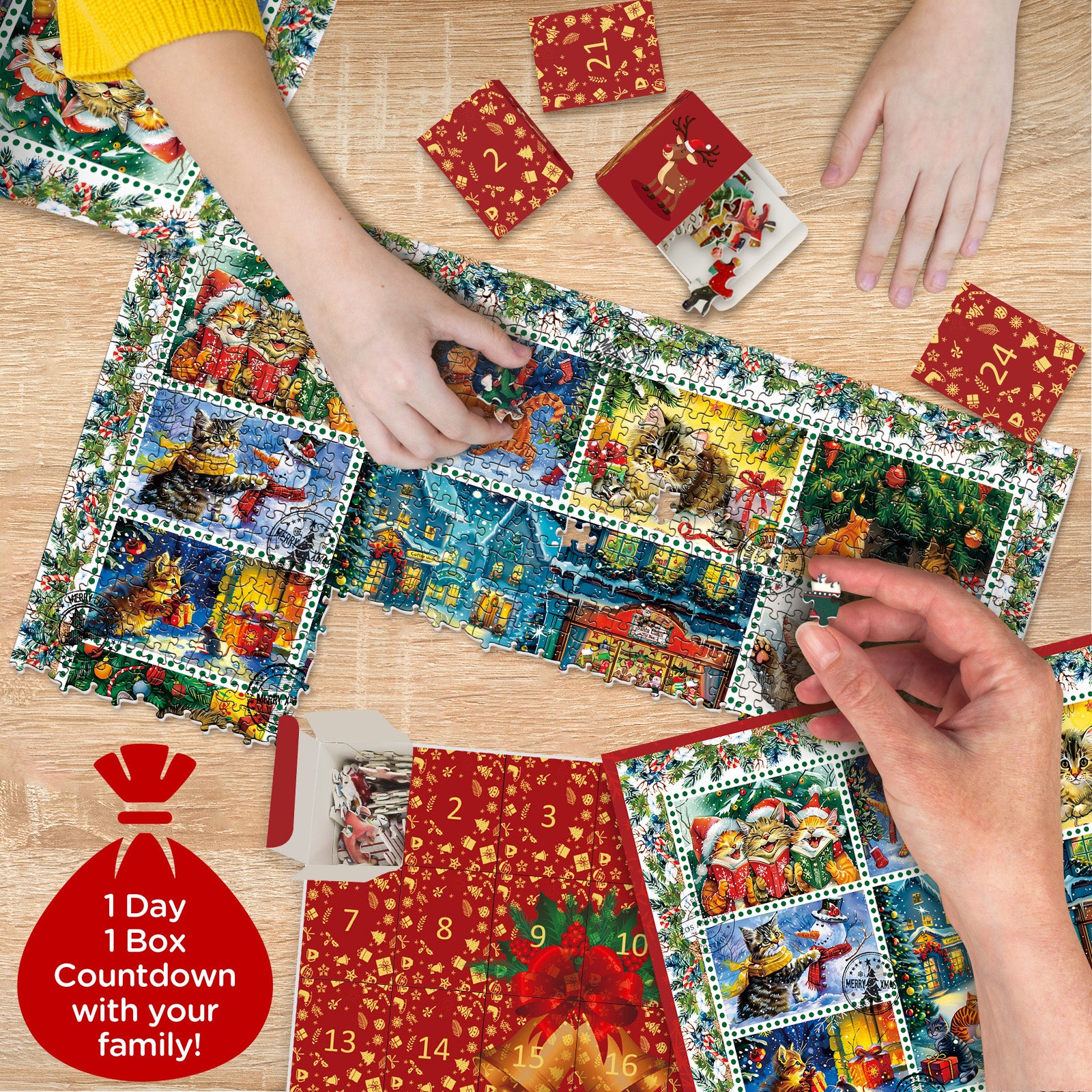 Calendario Avvento Calendario per i gatti di Natale 1000 pezzi 1000 pezzi