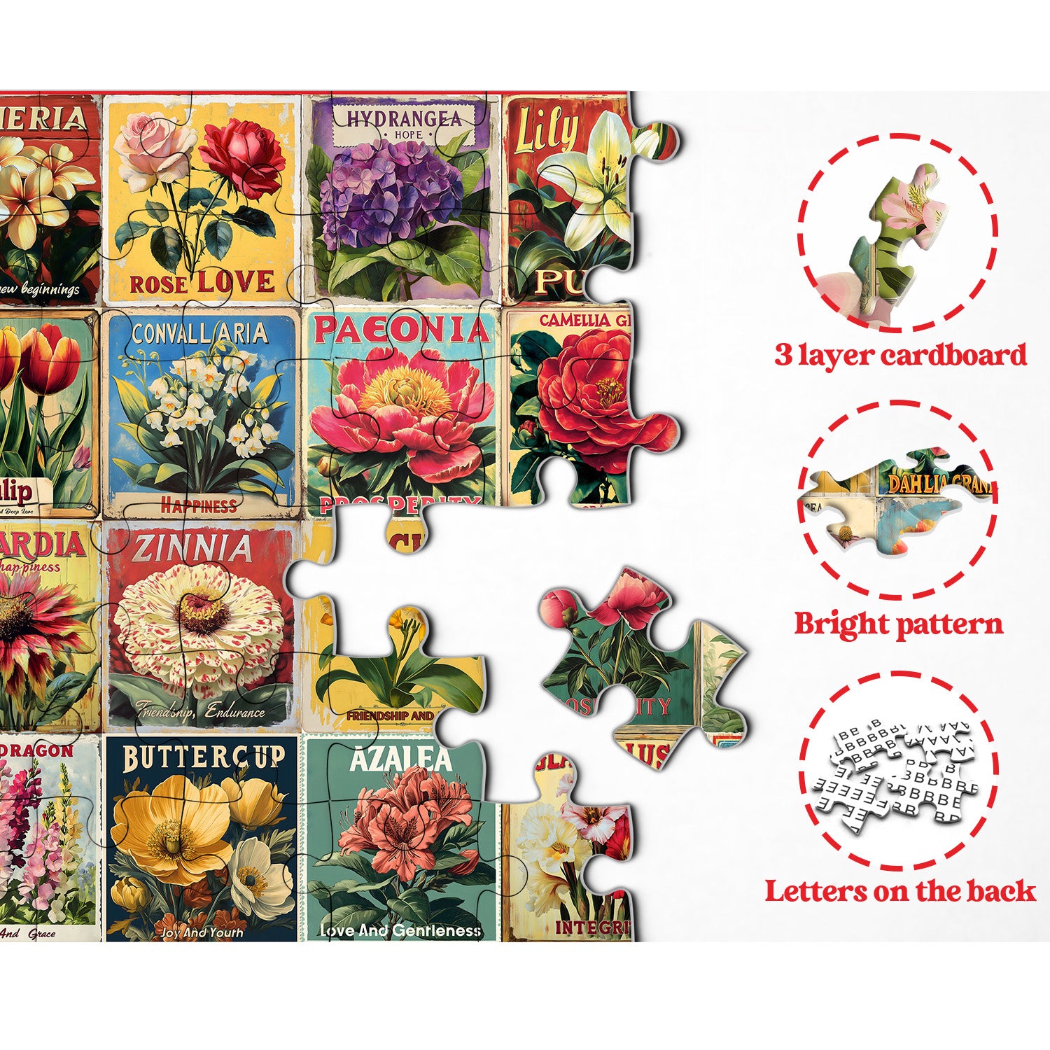Floral Collage Jigsaw Puzzle 1000 Pieces