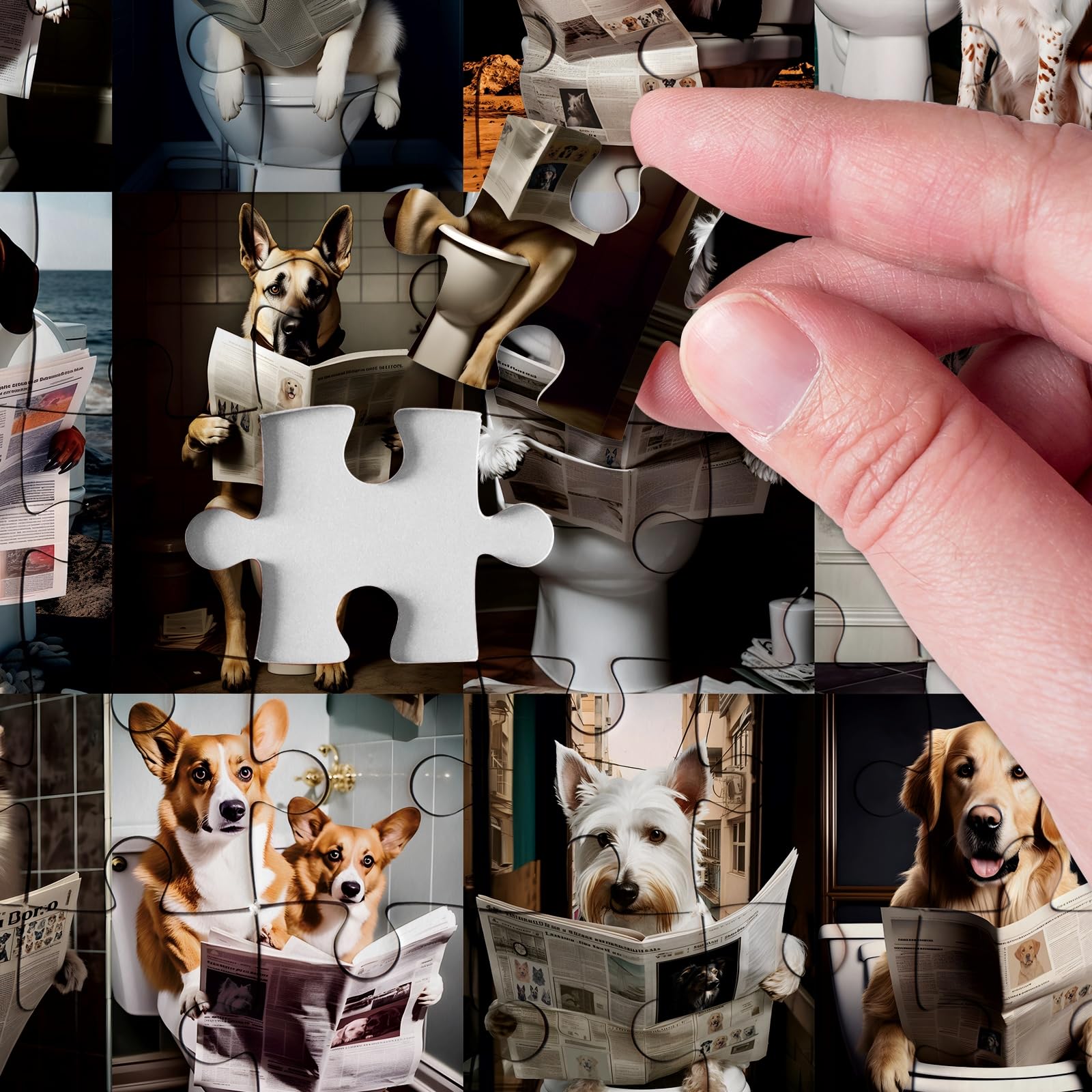 Ideabazar® Pooping Dogs Jigsaw Puzzle 1000 Pieces