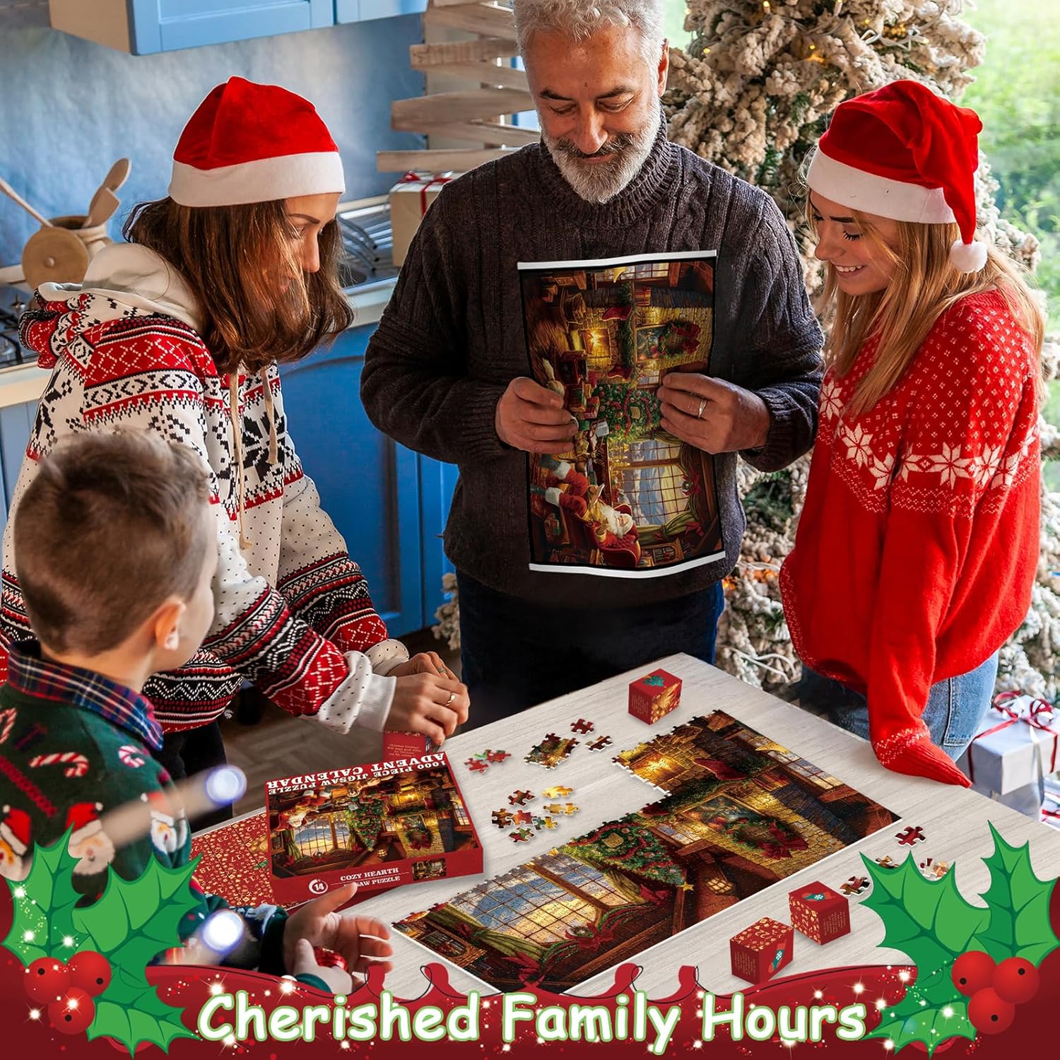 Cozy Hearth Advent Calendar Jigsaw Puzzle  1000 Pieces