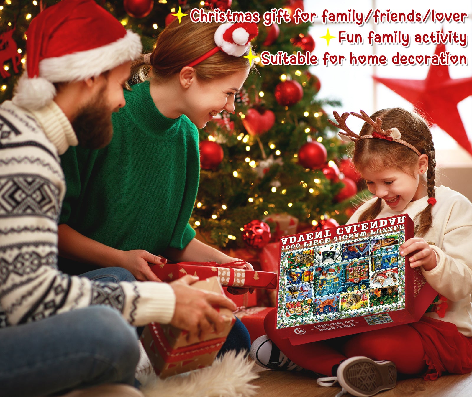 Calendario Avvento Calendario per i gatti di Natale 1000 pezzi 1000 pezzi