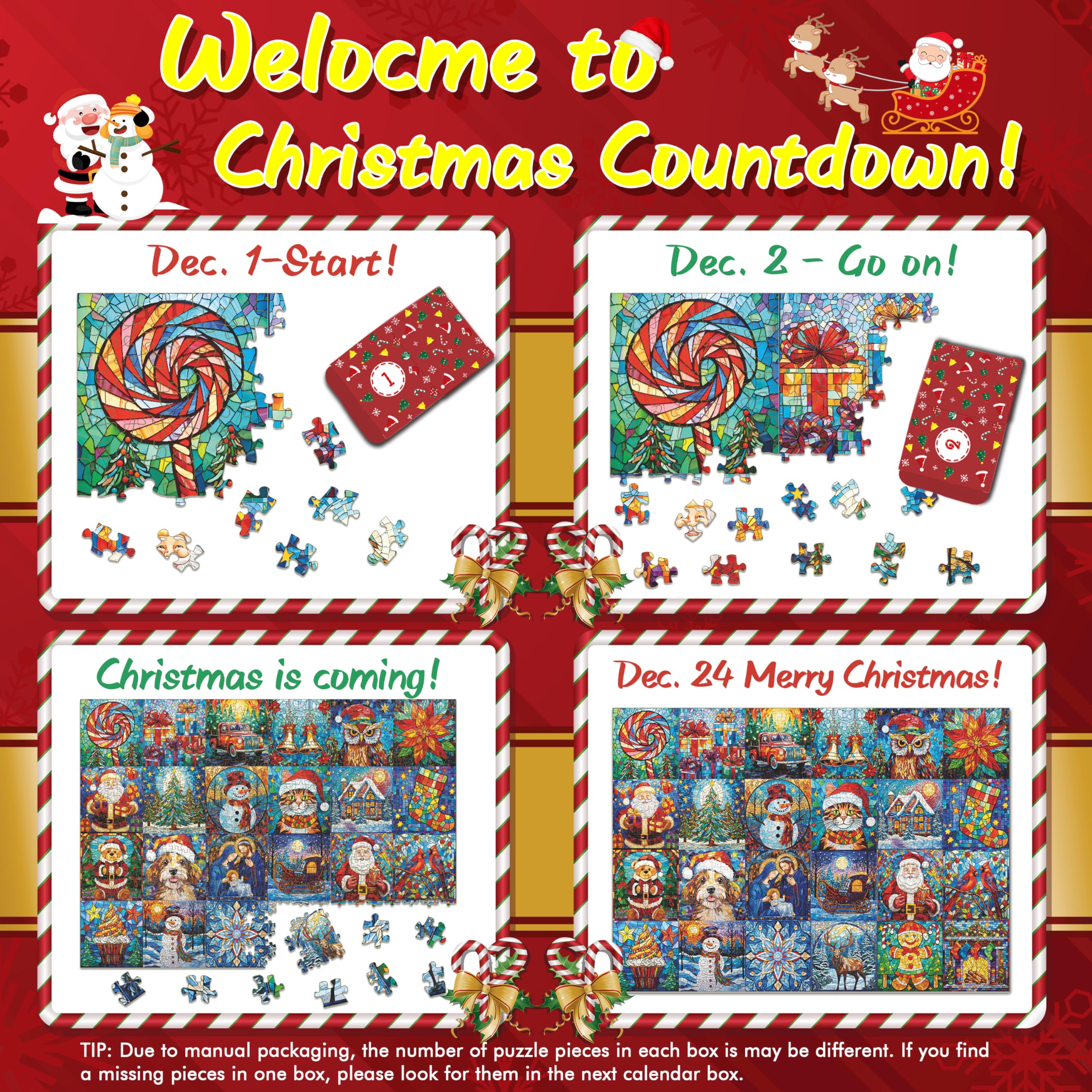 Christmas Treasures Advent Calendar Jigsaw Puzzle  1000 Pieces