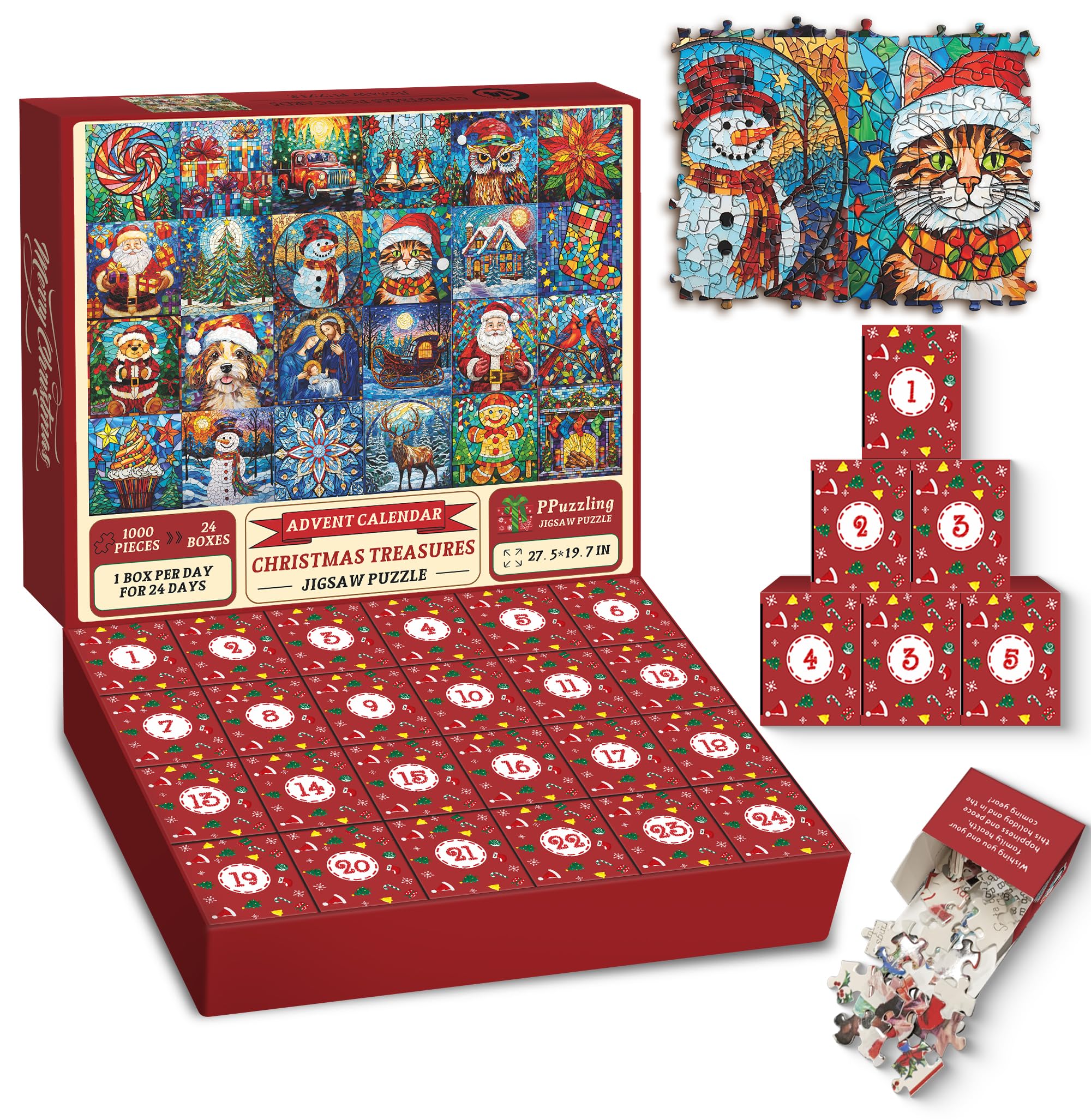 Christmas Treasures Advent Calendar Jigsaw Puzzle  1000 Pieces