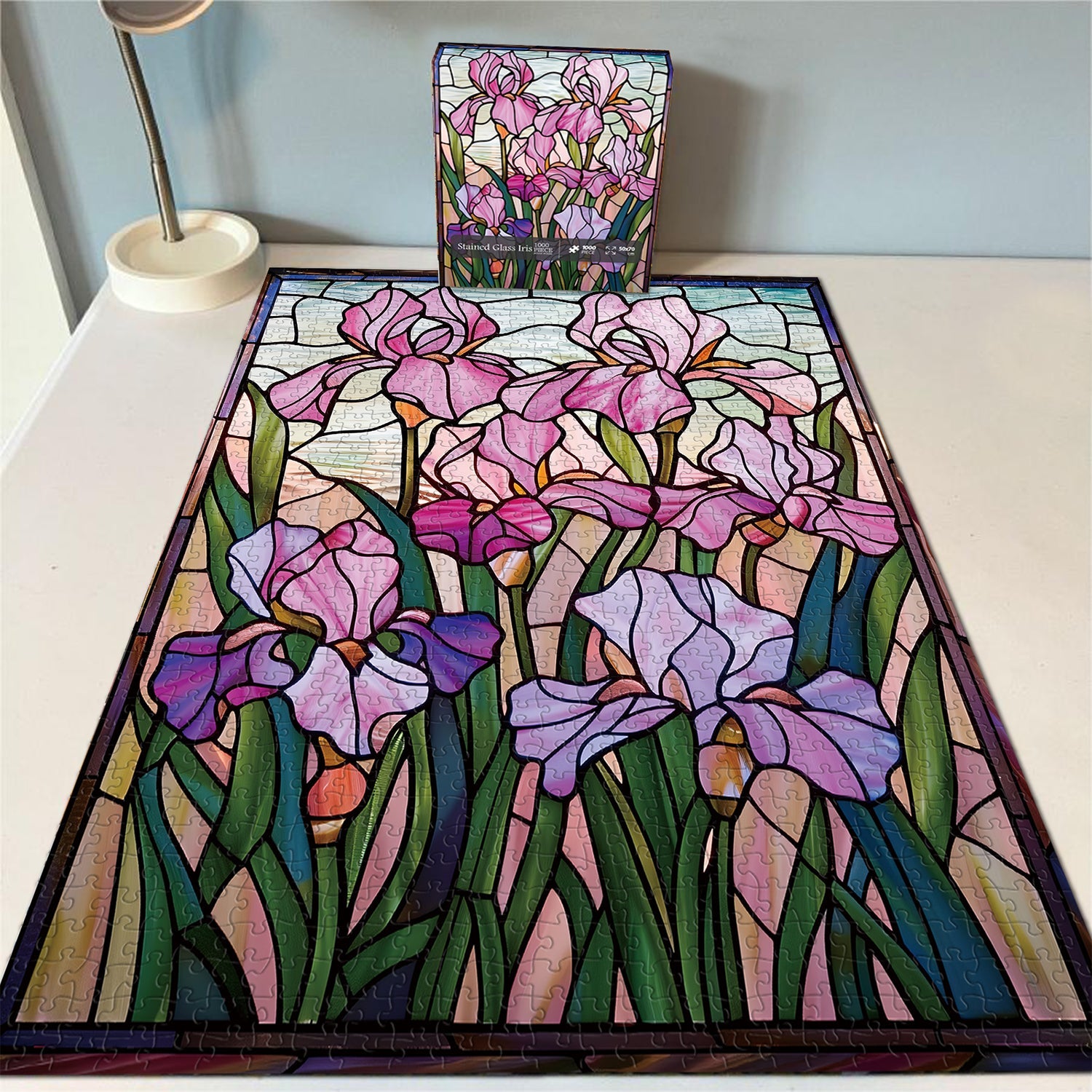 Stained Glass Iris Jigsaw Puzzle 1000 Pieces