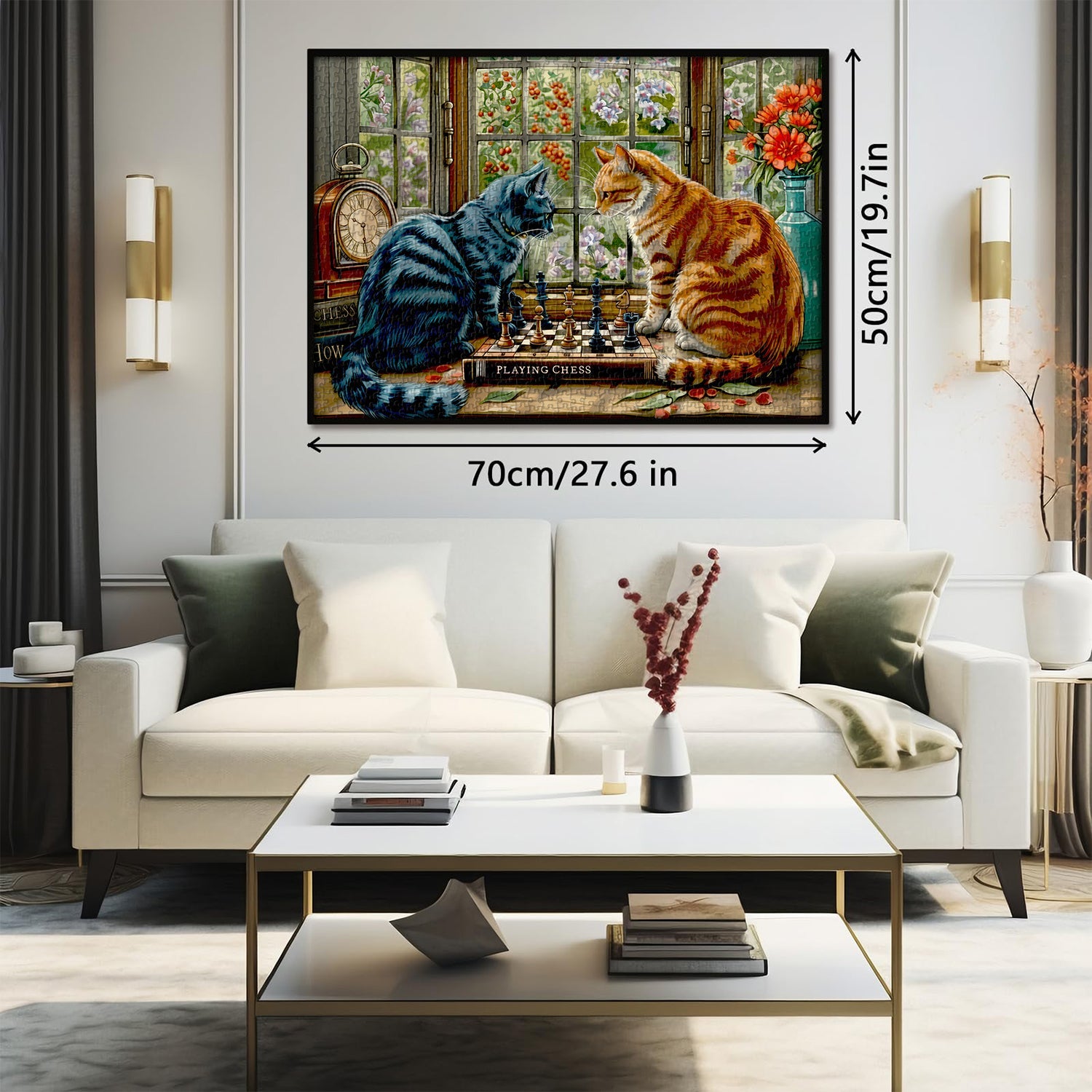 Échecs jouant des chats puzzle 1000 pièces