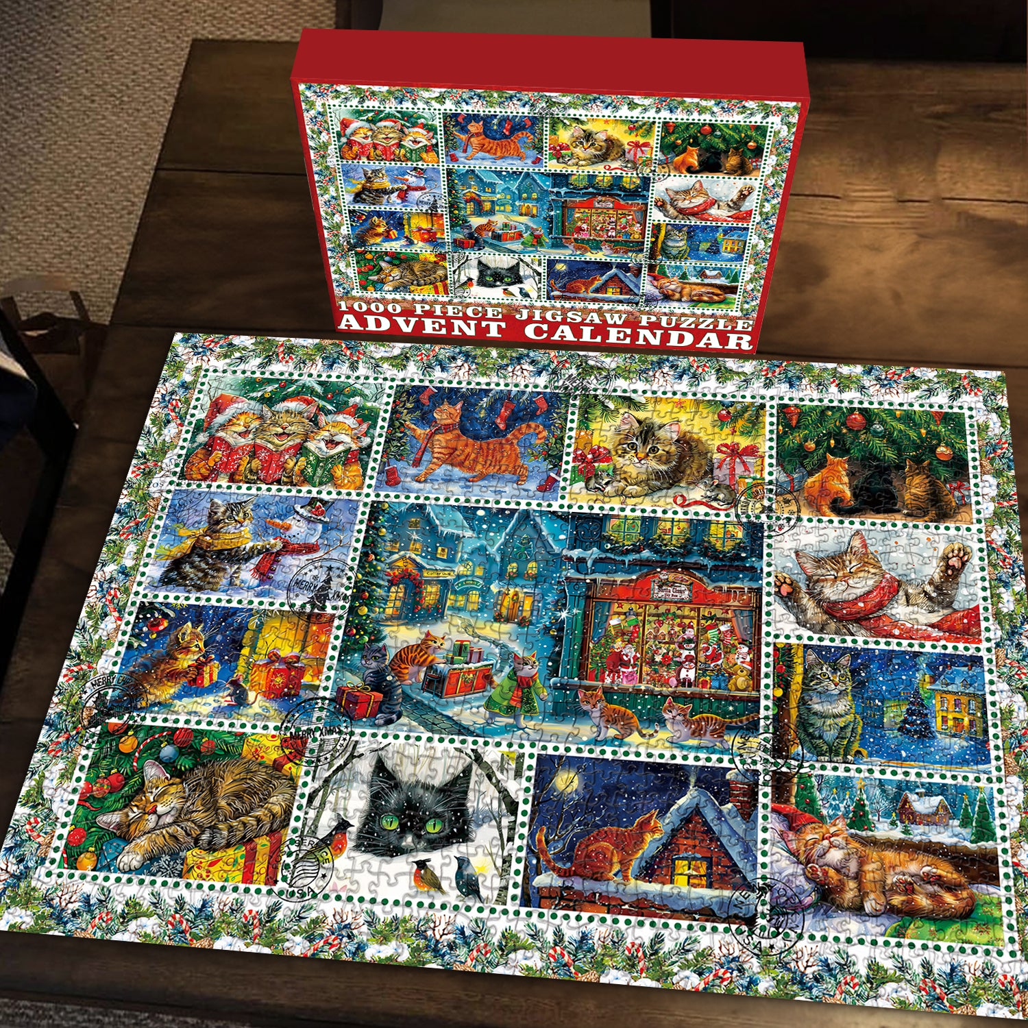 Calendario Avvento Calendario per i gatti di Natale 1000 pezzi 1000 pezzi