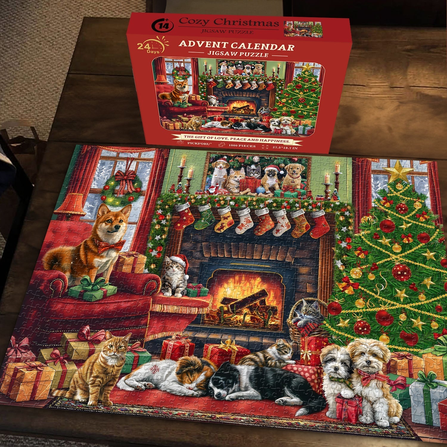 Cozy Christmas Advent Kalender Jigsaw Puzzle 1000 stuks