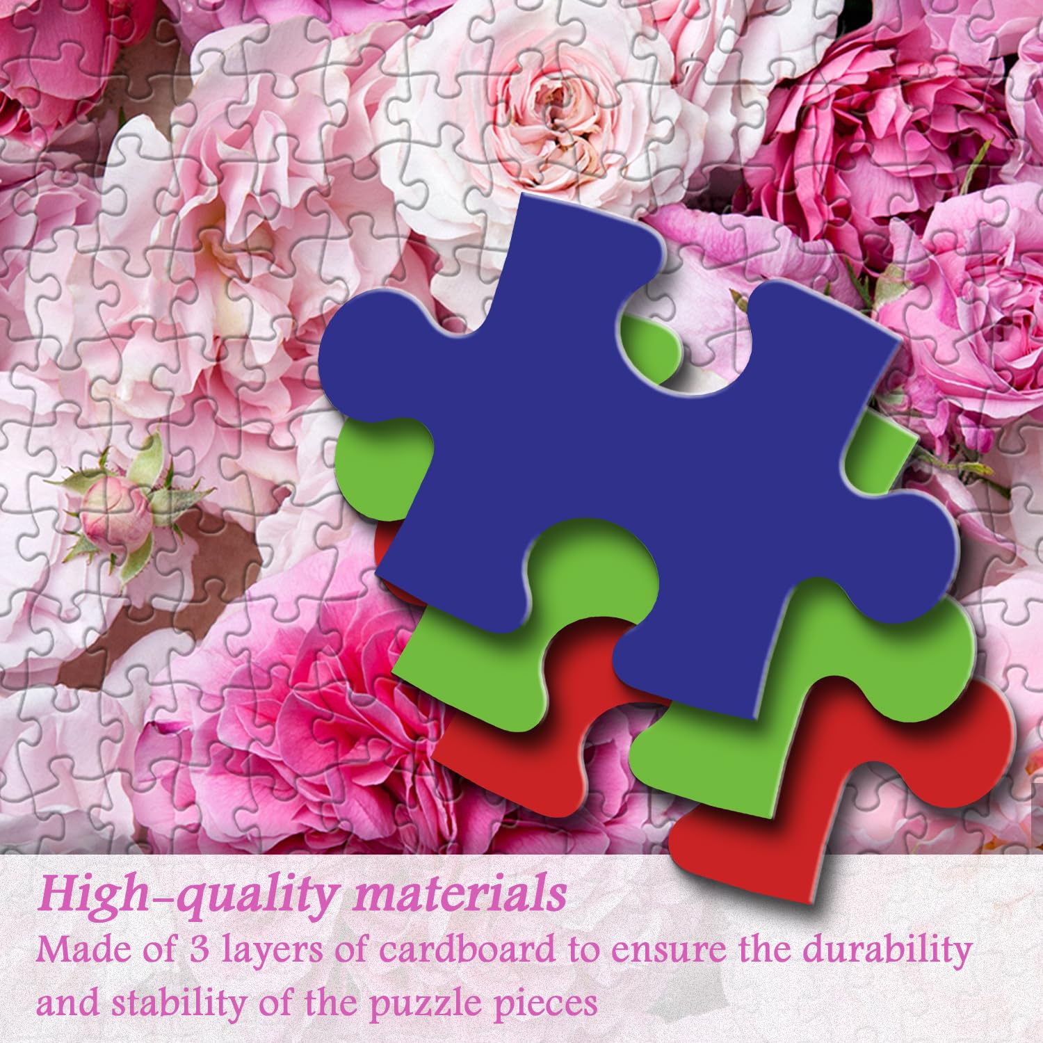 Ideabazar® Pink Rose Flower Jigsaw Puzzle 1000 Pieces