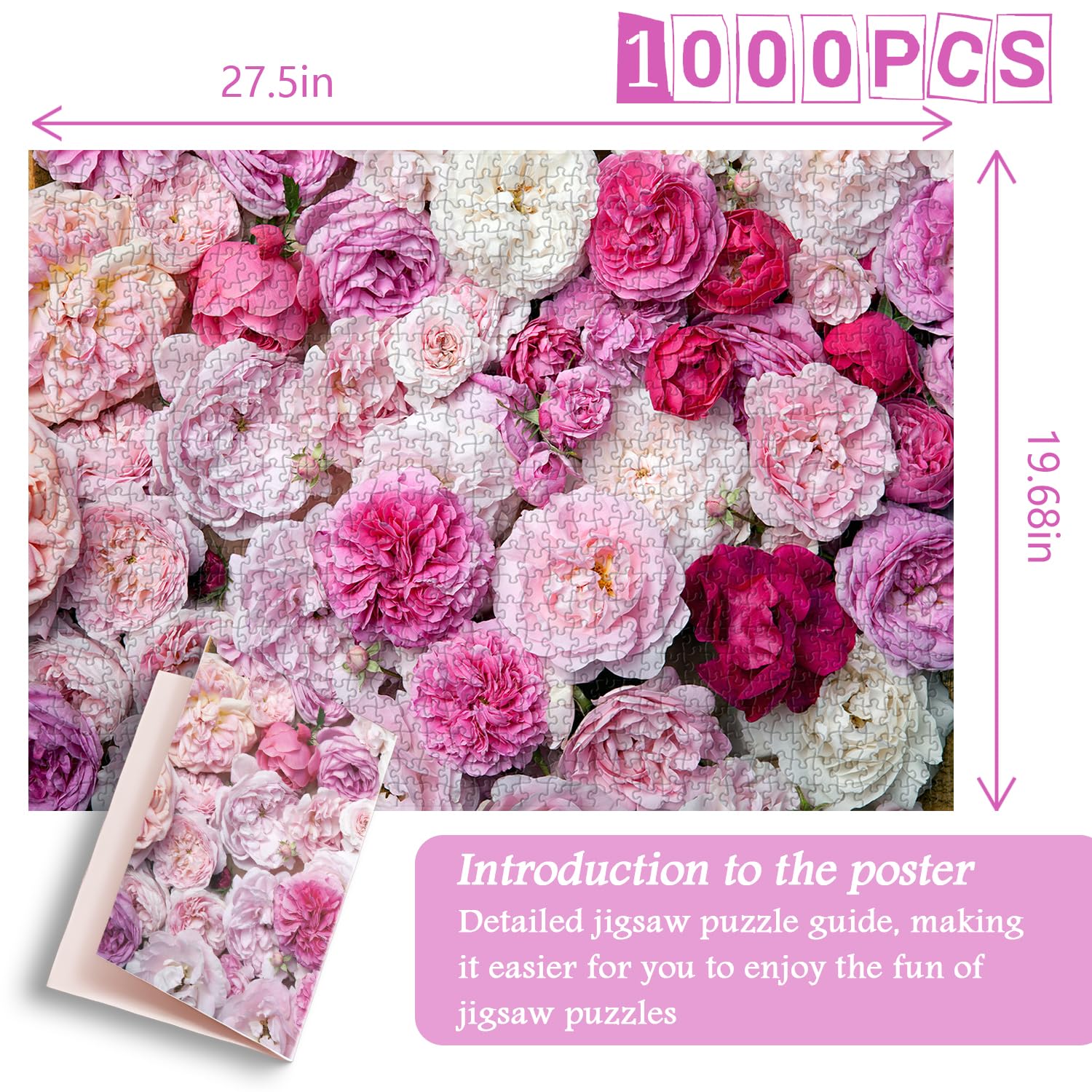 Ideabazar® Pink Rose Flower Jigsaw Puzzle 1000 Pieces