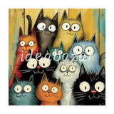 Big-Eye Cats Diamond Painting Kit