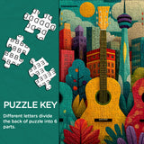 Guitar & City Jigsaw Puzzle 1000 Pieces