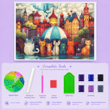Rain City Cat Shadow Diamond Painting Kit