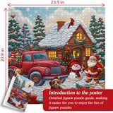 Red Truck Christmas Cottage Jigsaw Puzzle 1000 Pieces