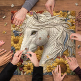 Quilted White Horse Jigsaw Puzzle 1000 Pieces