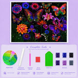 Neon Butterfly Bloom Diamond Painting Kit