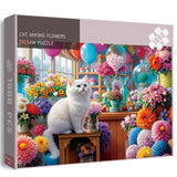 Cat Among Flowers Jigsaw Puzzle 1000 Pieces