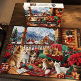 Christmas Log Cabin Jigsaw Puzzle 1000 Pieces