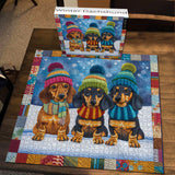 Winter Dachshunds Jigsaw Puzzle 1000 Pieces