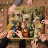 Happy Cat Wine Party Jigsaw Puzzle 1000 Pieces