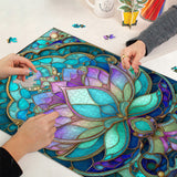 Stained Glass Lotus Jigsaw Puzzle 1000 Pieces