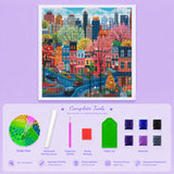 Colorful Street Scene Diamond Painting Kit