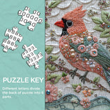 Floral Woven Cardinal Jigsaw Puzzle 1000 Pieces