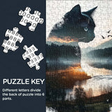 Ink cat scene Jigsaw Puzzle 1000 Pieces