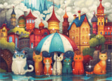 Rain City Cat Shadow Diamond Painting Kit