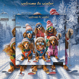 Cute Dog Skiing Group Jigsaw Puzzle 1000 Pieces