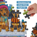 Winter Dachshunds Jigsaw Puzzle 1000 Pieces