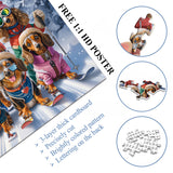 Cute Dog Skiing Group Jigsaw Puzzle 1000 Pieces