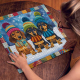 Winter Dachshunds Jigsaw Puzzle 1000 Pieces
