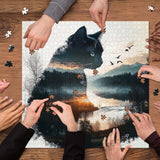Ink cat scene Jigsaw Puzzle 1000 Pieces