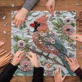 Floral Woven Cardinal Jigsaw Puzzle 1000 Pieces